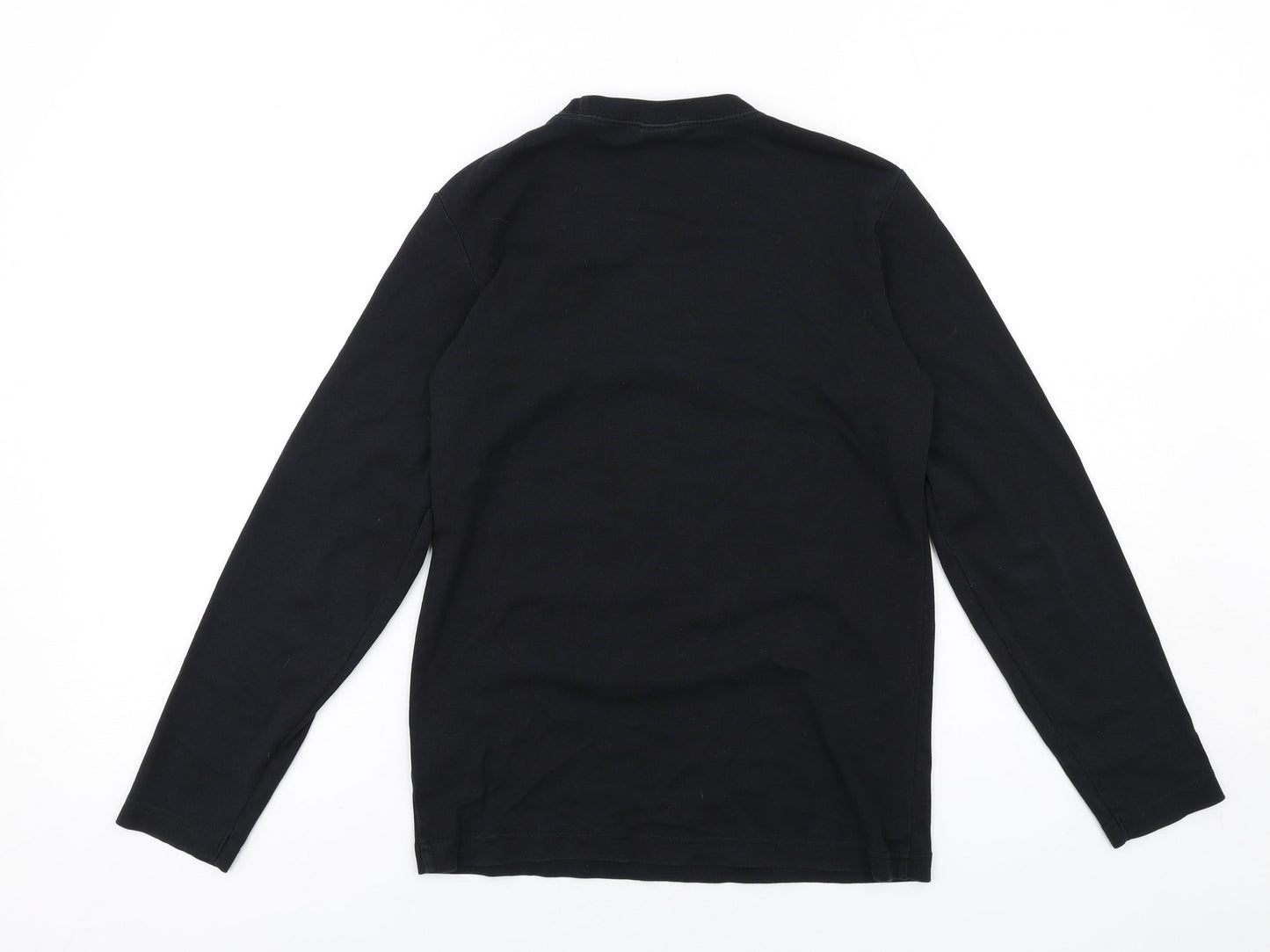 Cotton Traders Womens Black Cotton Basic T-Shirt Size S Round Neck
