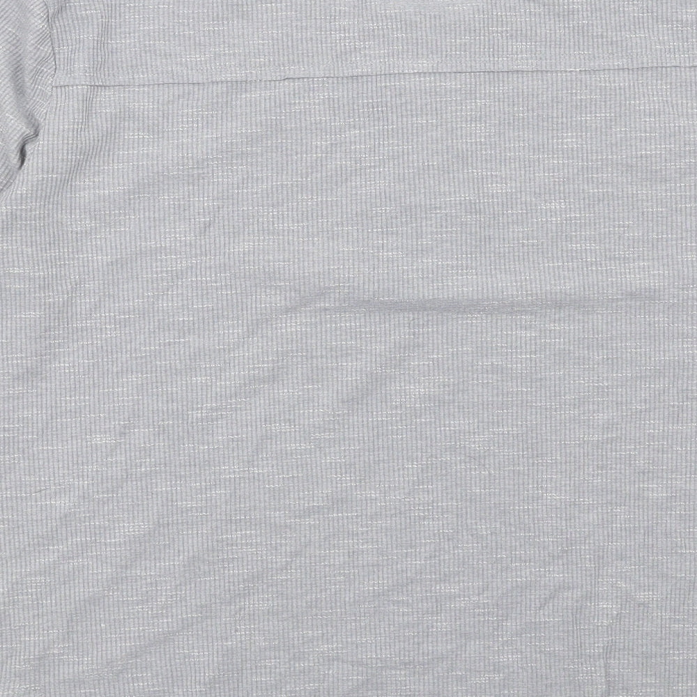 Reoria Womens Grey Viscose Basic T-Shirt Size L Round Neck