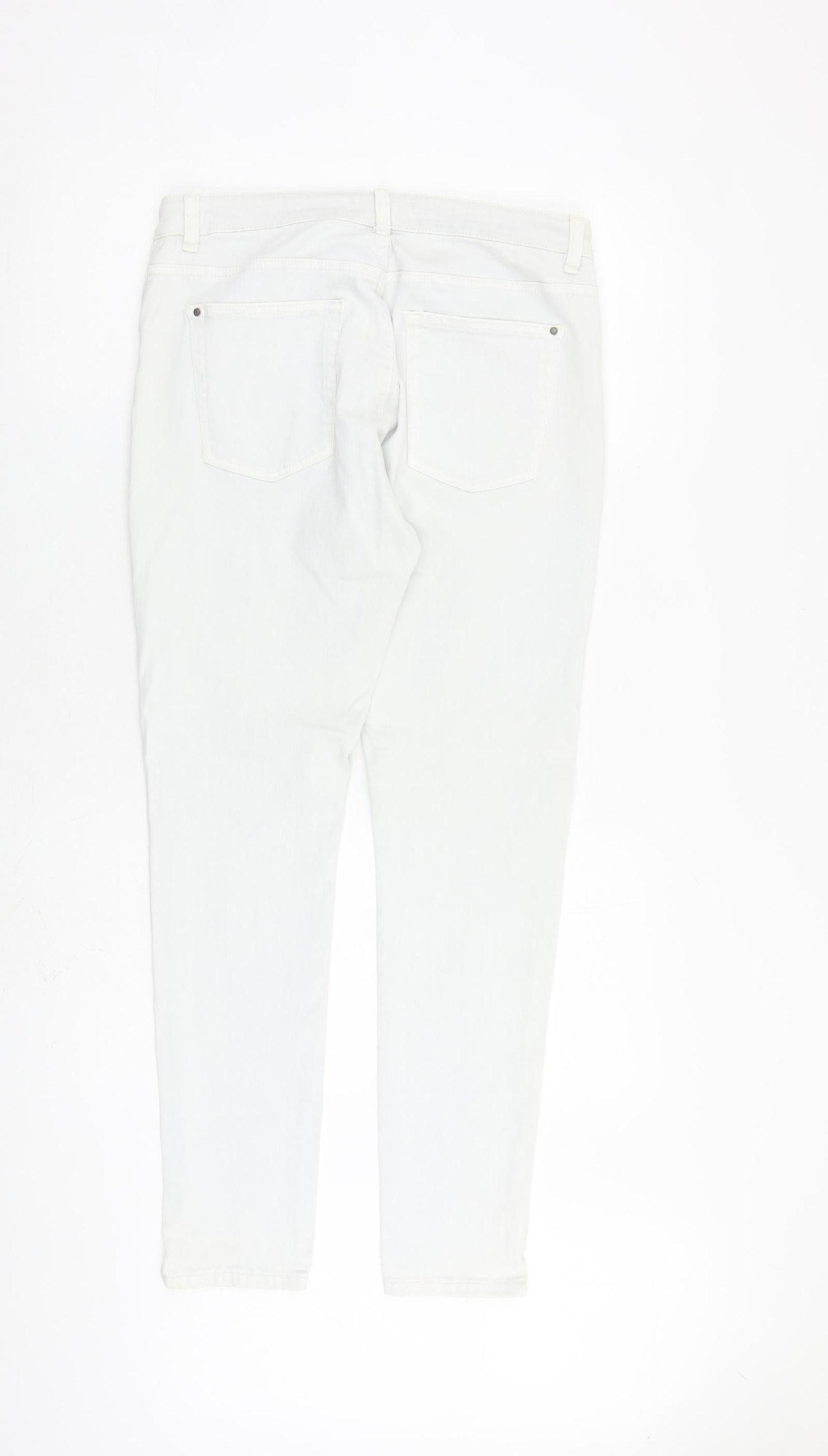 Spirit Womens Grey Cotton Skinny Jeans Size 14 L30 in Regular Zip