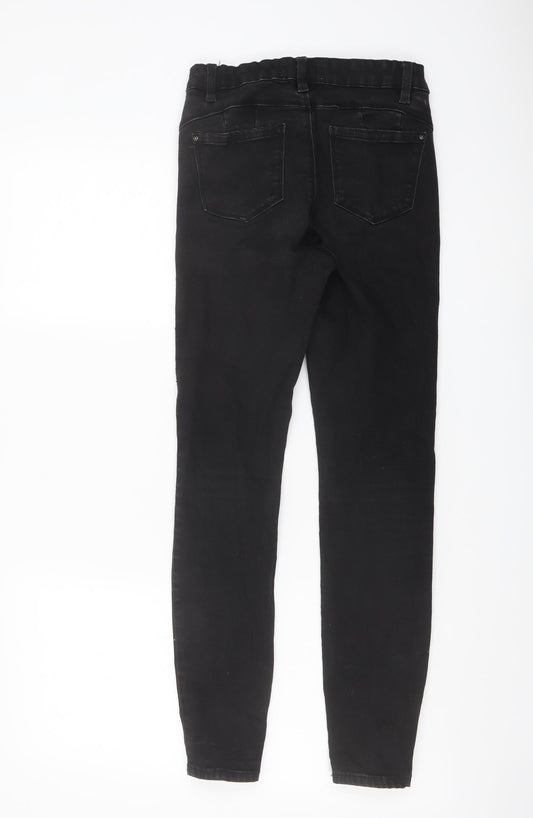 Denim & Co. Womens Black Cotton Skinny Jeans Size 8 L27 in Regular Button