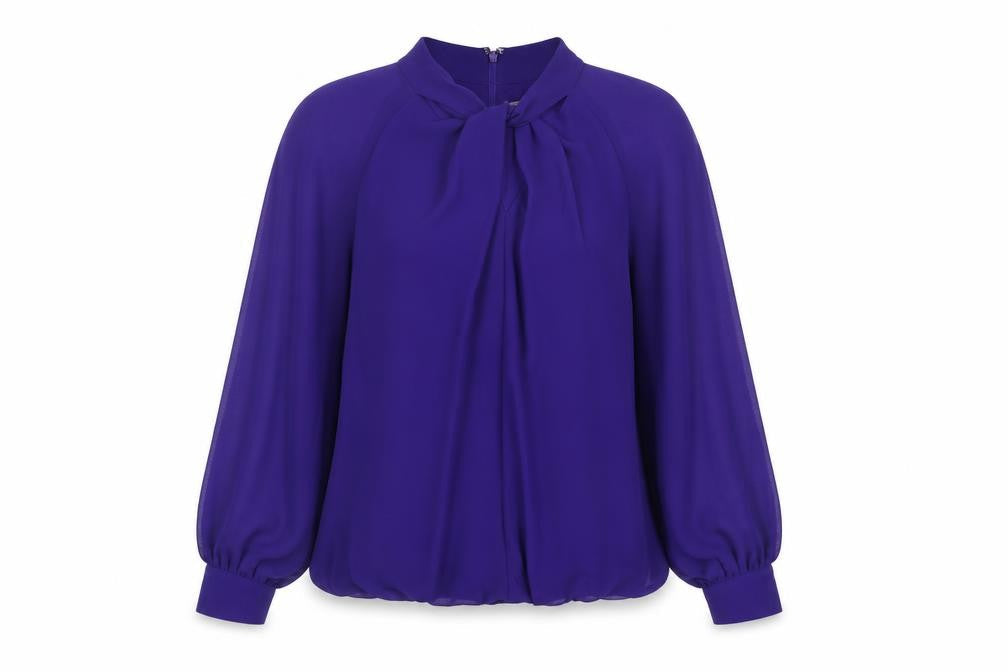 Phase Eight Womens Blue Polyester Basic Blouse Size 10 Round Neck