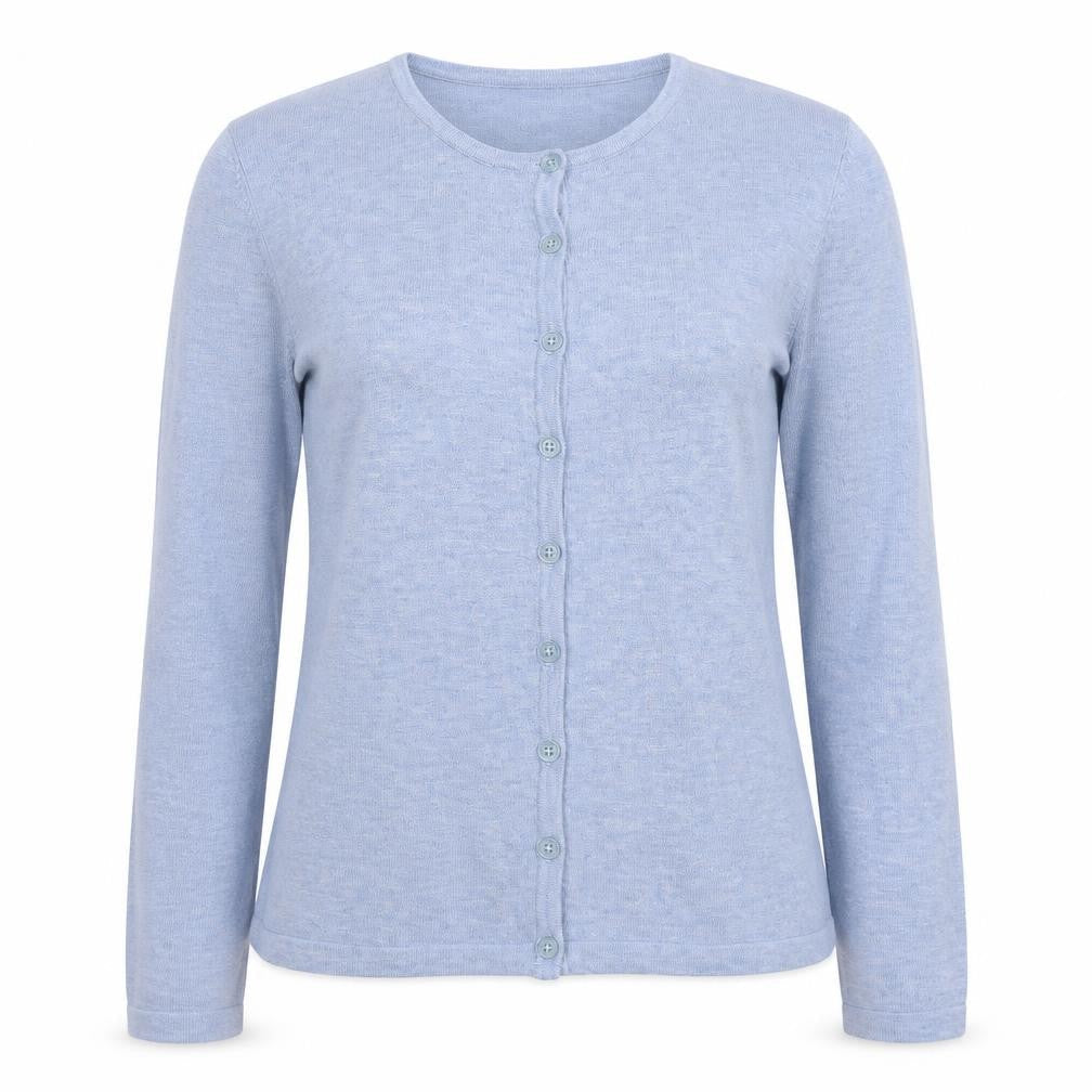 Saint Tropez Clothing Womens Blue Round Neck Viscose Cardigan Jumper Size M