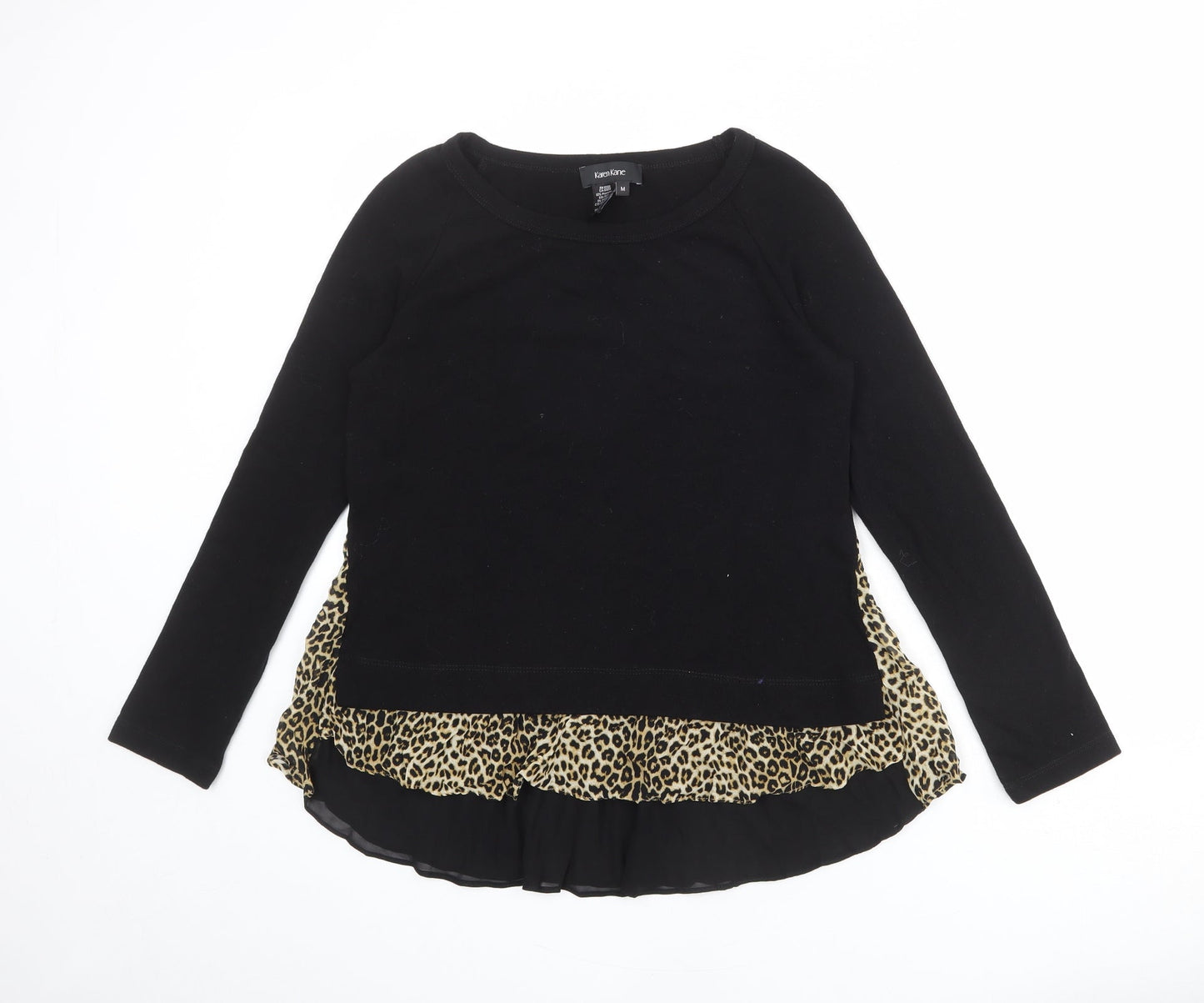 Karen Kane Womens Black Round Neck Polyester Pullover Jumper Size M