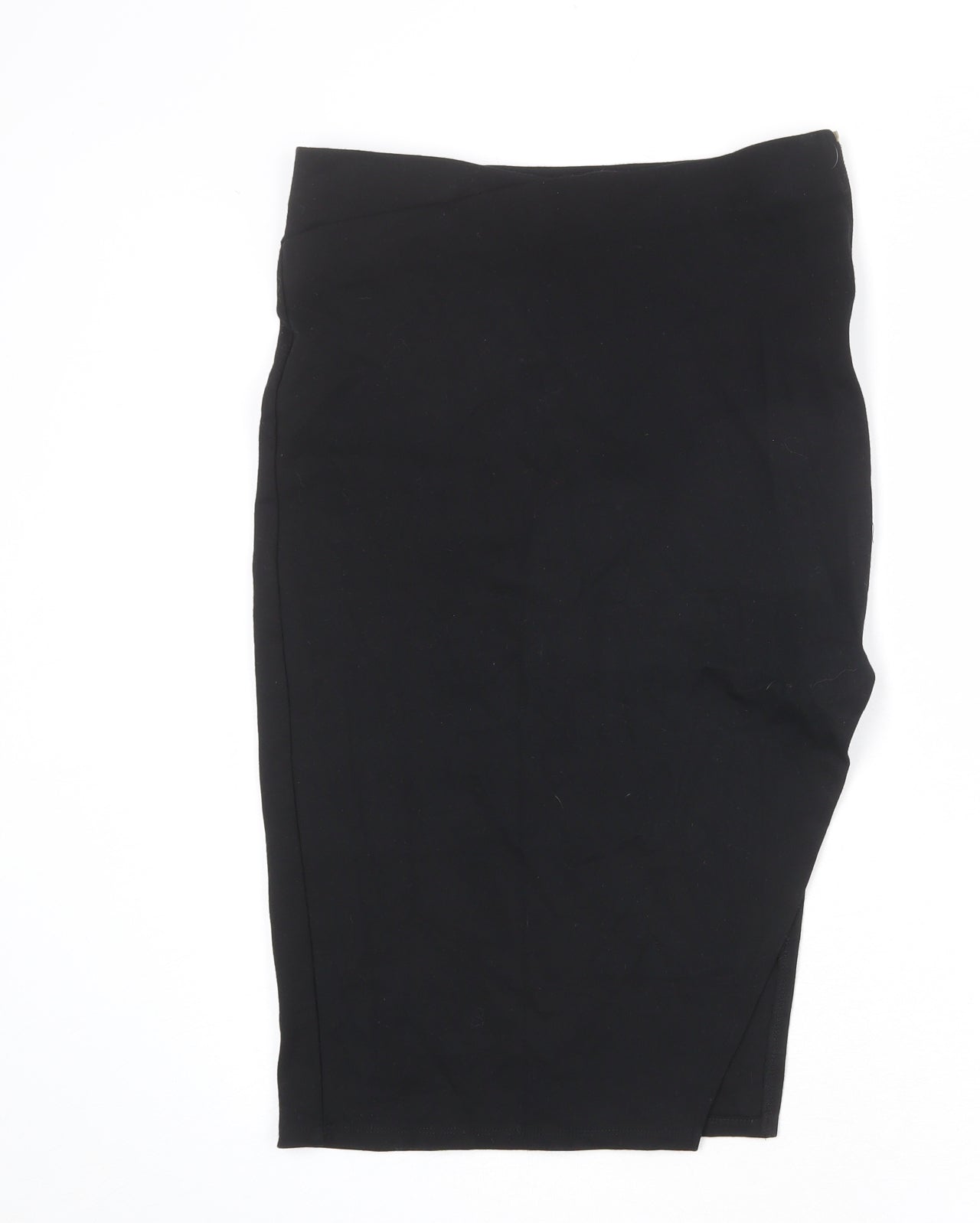 River Island Womens Black Viscose Straight & Pencil Skirt Size 8 Zip