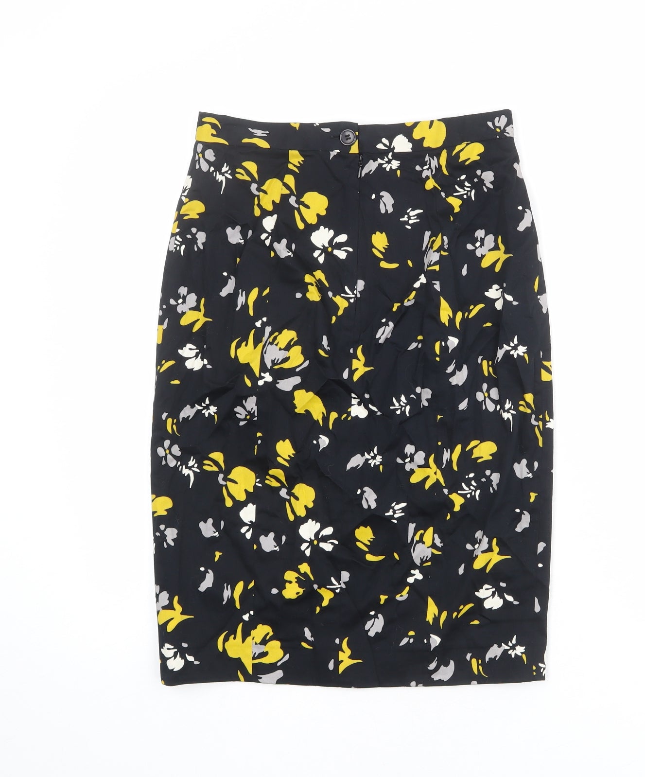 Great Plains Womens Black Geometric Cotton Straight & Pencil Skirt Size 8 Zip