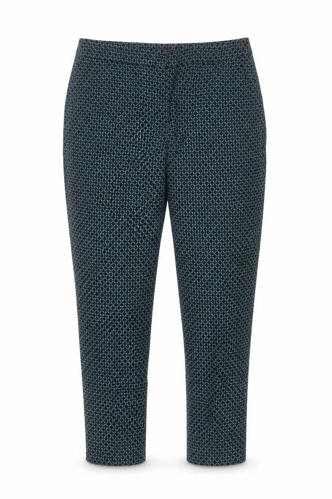 Marks and Spencer Womens Black Geometric Polyester Dress Pants Trousers Size 12 L24 in Regular Zip