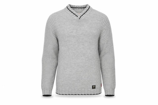 Lee Cooper Mens Grey V-Neck Acrylic Pullover Jumper Size M Long Sleeve