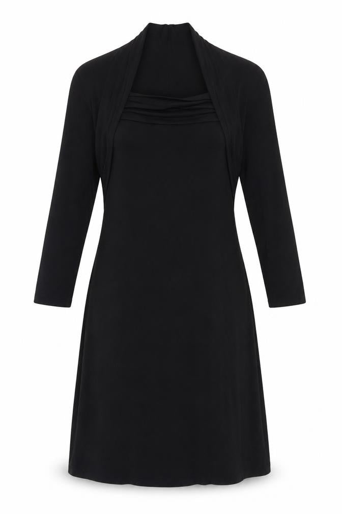Marks and Spencer Womens Black Viscose A-Line Size 12 Square Neck Pullover