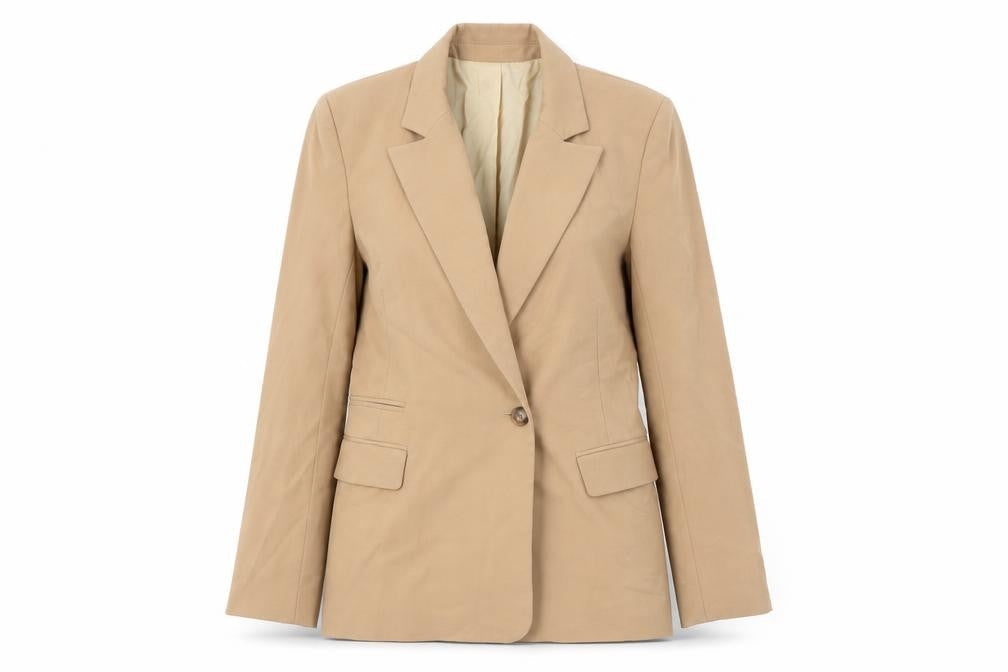 Topshop Womens Beige Polyester Jacket Blazer Size 8