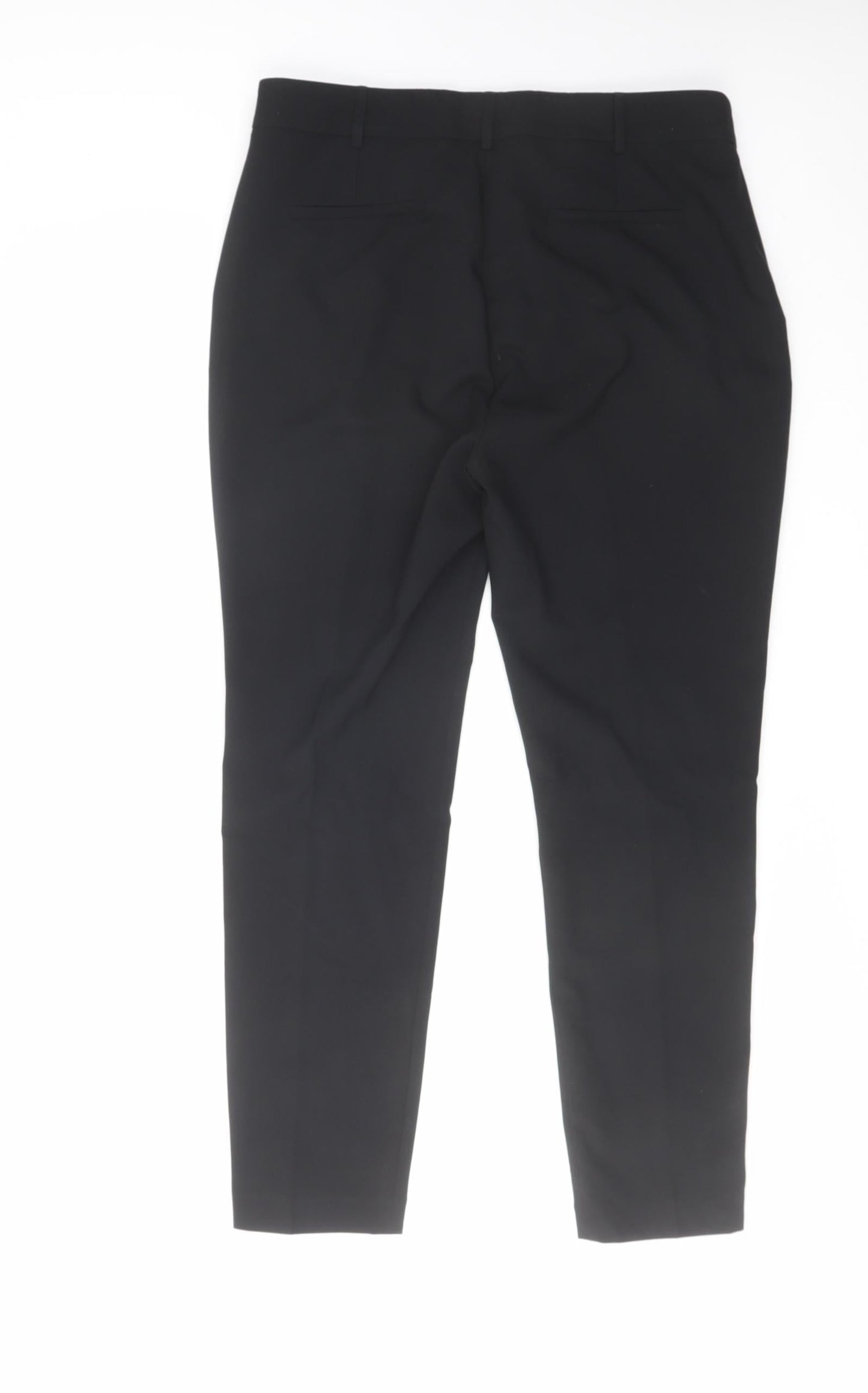 NEXT Womens Black Polyester Dress Pants Trousers Size 12 L29 in Regular Hook & Eye