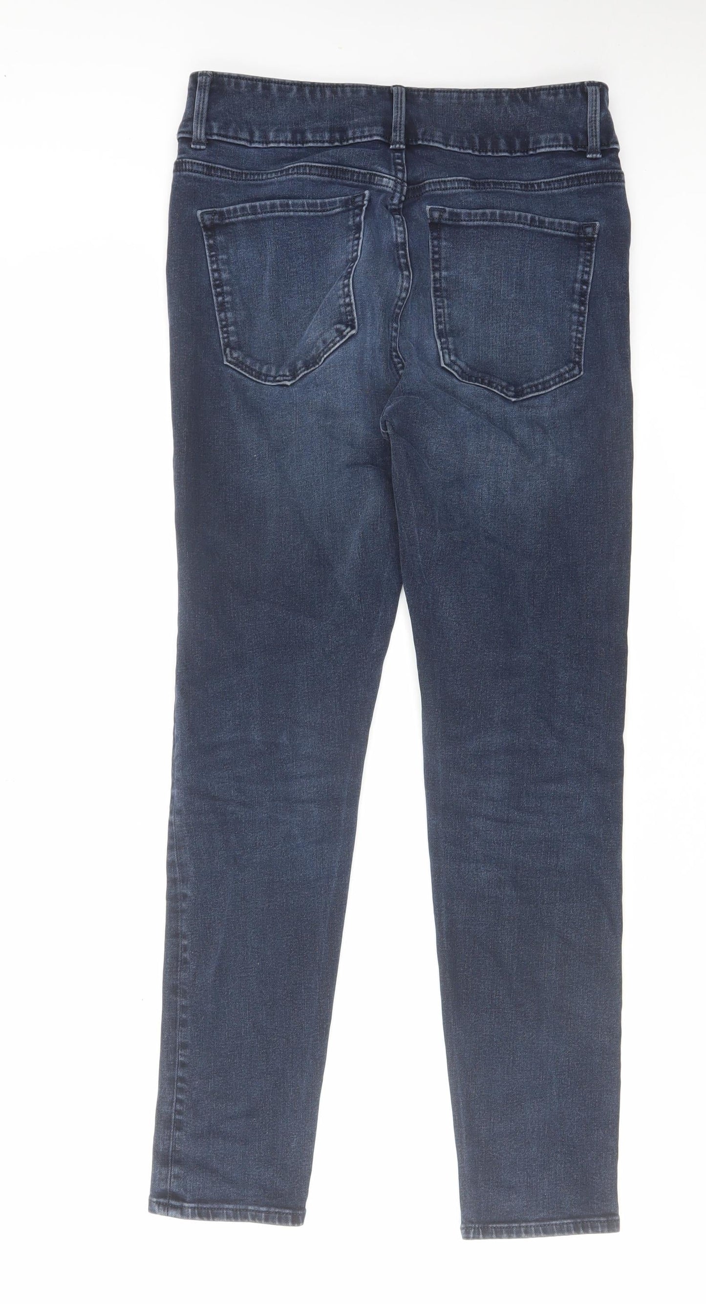 Marks and Spencer Womens Blue Cotton Skinny Jeans Size 28 in L27 in Regular Zip