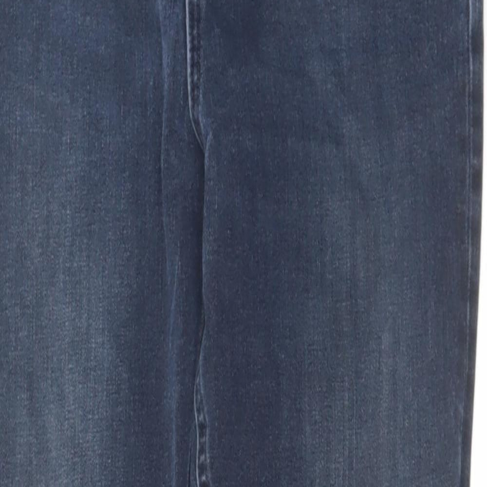 Marks and Spencer Womens Blue Cotton Skinny Jeans Size 28 in L27 in Regular Zip