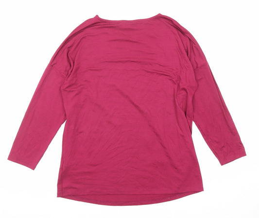 Khost Womens Purple Viscose Basic T-Shirt Size 8 Round Neck - Star Detail