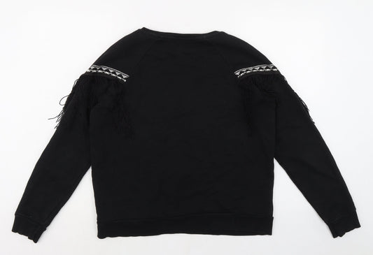 River Island Womens Black Cotton Pullover Sweatshirt Size S Pullover
