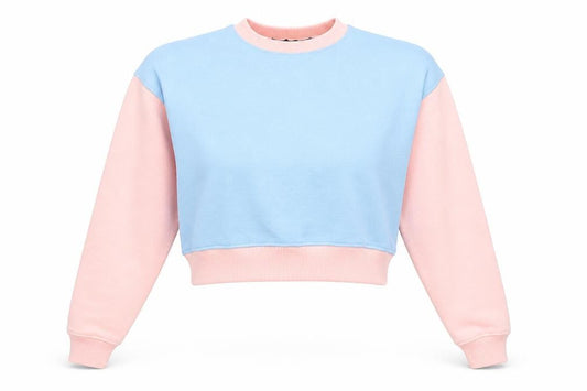 PRETTYLITTLETHING Womens Multicoloured Colourblock Polyester Pullover Sweatshirt Size 8 Pullover