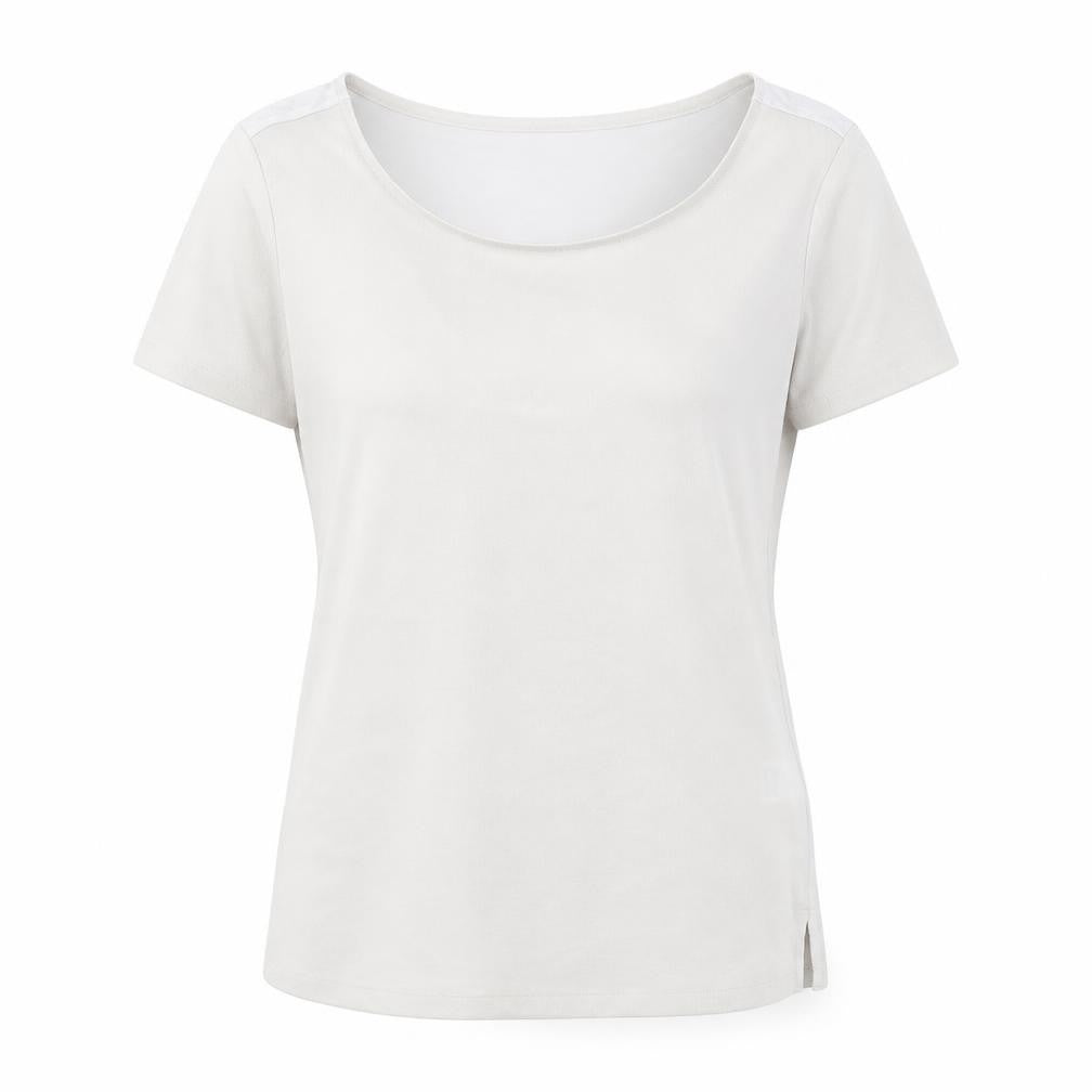 Marks and Spencer Womens Grey Polyester Basic T-Shirt Size 8 Round Neck