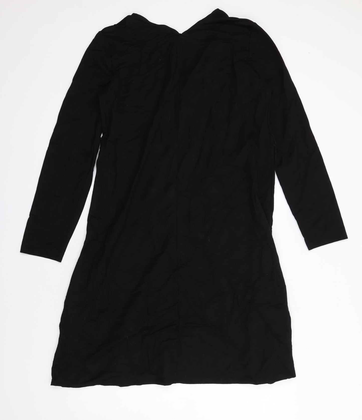 Zara Womens Black Viscose A-Line Size L V-Neck Pullover