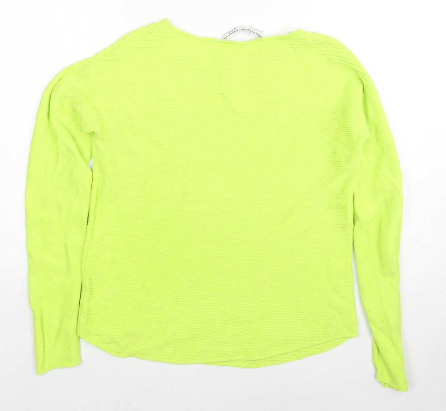 Oui Womens Green Round Neck Viscose Pullover Jumper Size 8