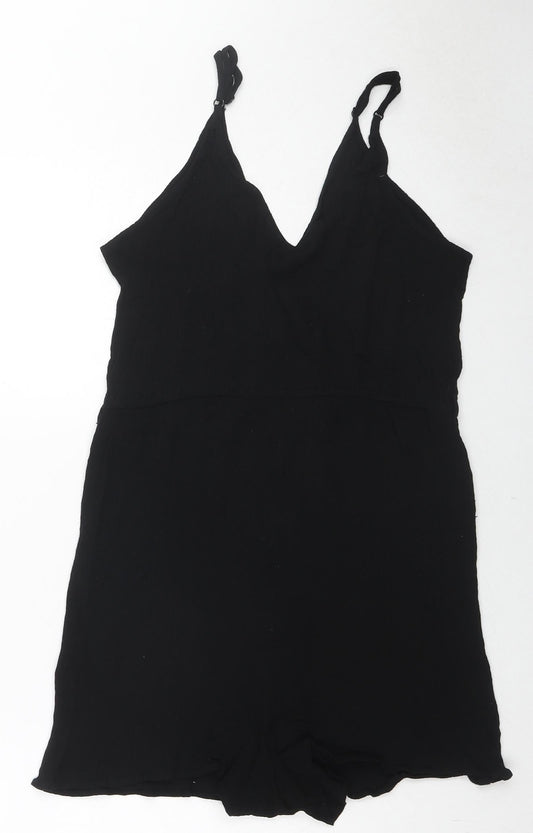 ASOS Womens Black Viscose Playsuit One-Piece Size 8 L3 in Pullover
