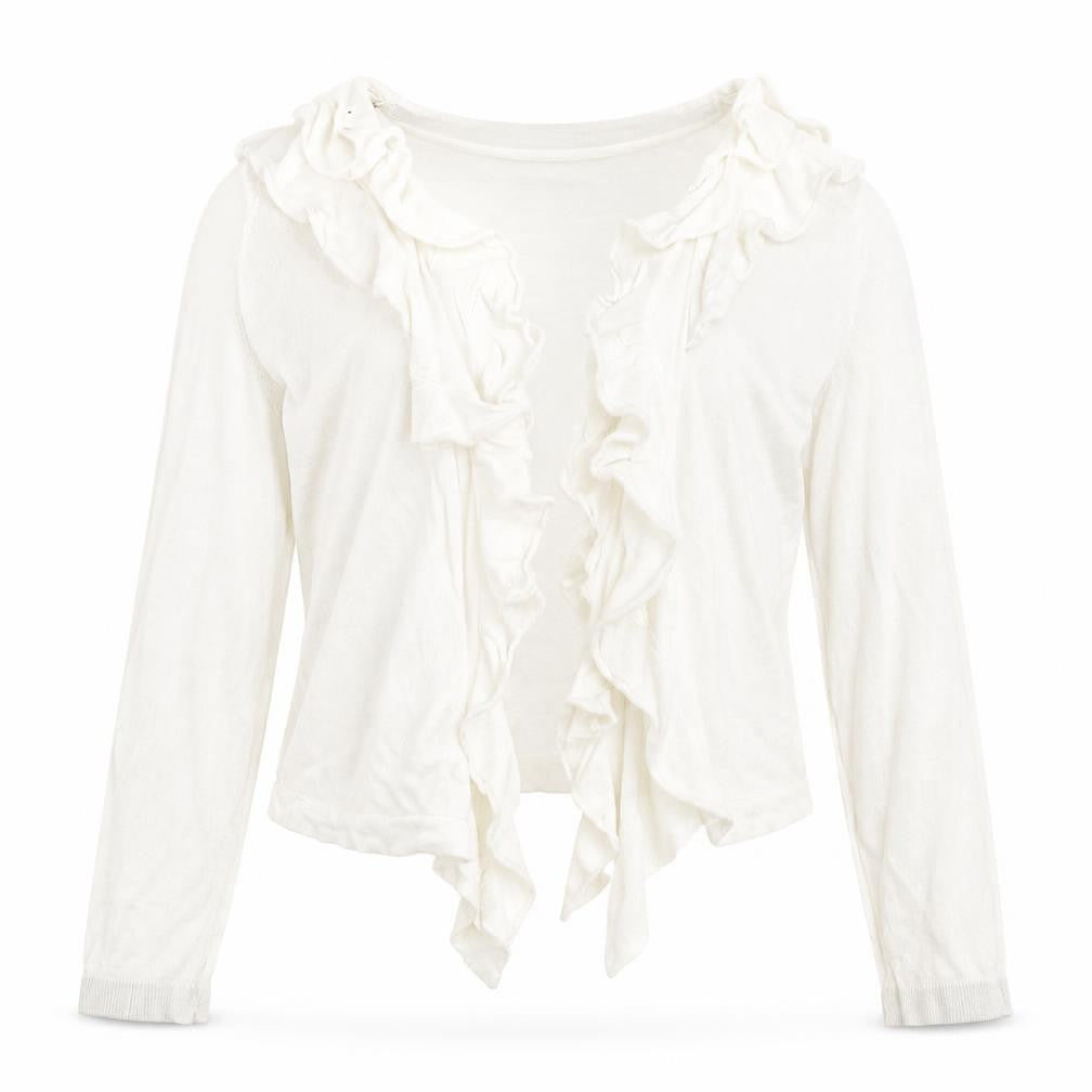 Debenhams Womens Ivory V-Neck Ramie Cardigan Jumper Size 12
