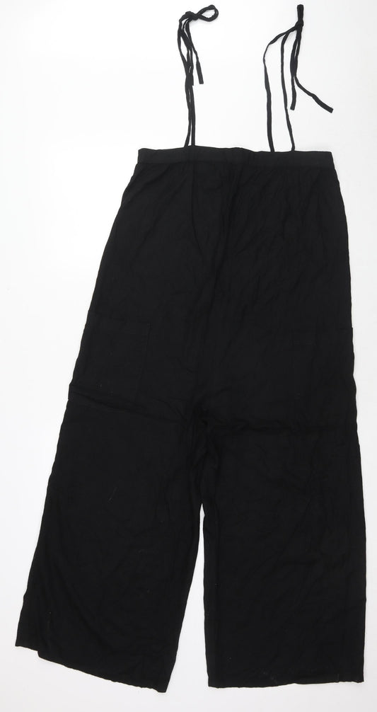 ASOS Womens Black Viscose Jumpsuit One-Piece Size 8 L21 in Button
