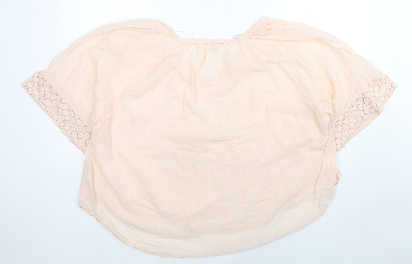 Saint Tropez Clothing Womens Beige Polyester Basic Blouse Size XL V-Neck