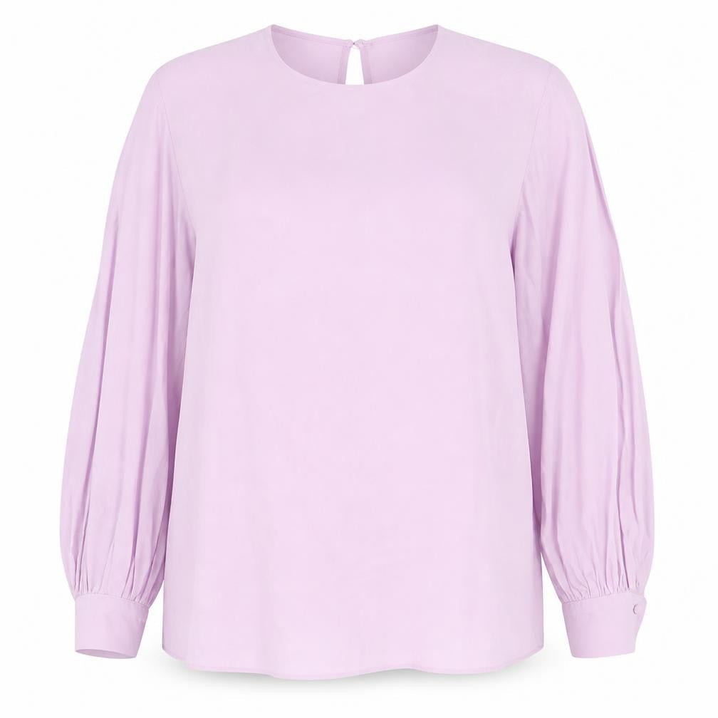 Autograph Womens Purple Cupro Basic Blouse Size 14 Round Neck