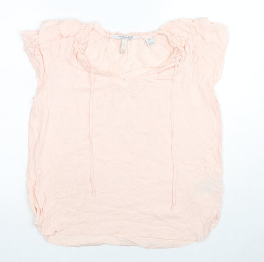 Scotch & Soda Womens Beige Viscose Basic Blouse Size S Round Neck