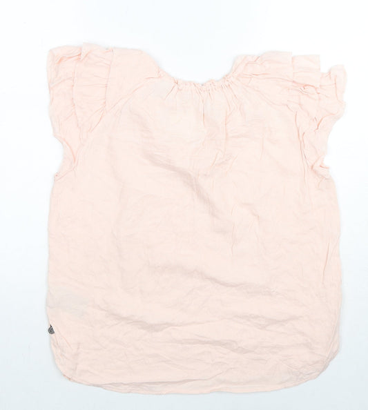 Scotch & Soda Womens Beige Viscose Basic Blouse Size S Round Neck