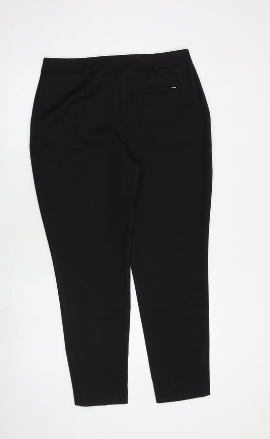 Dorothy Perkins Womens Black Polyester Dress Pants Trousers Size 12 L27 in Regular Zip