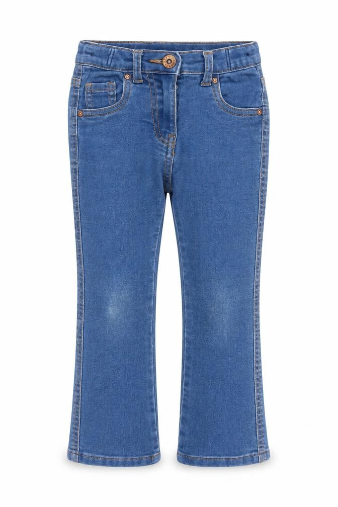 TU Girls Blue Cotton Straight Jeans Size 4 Years Regular Zip