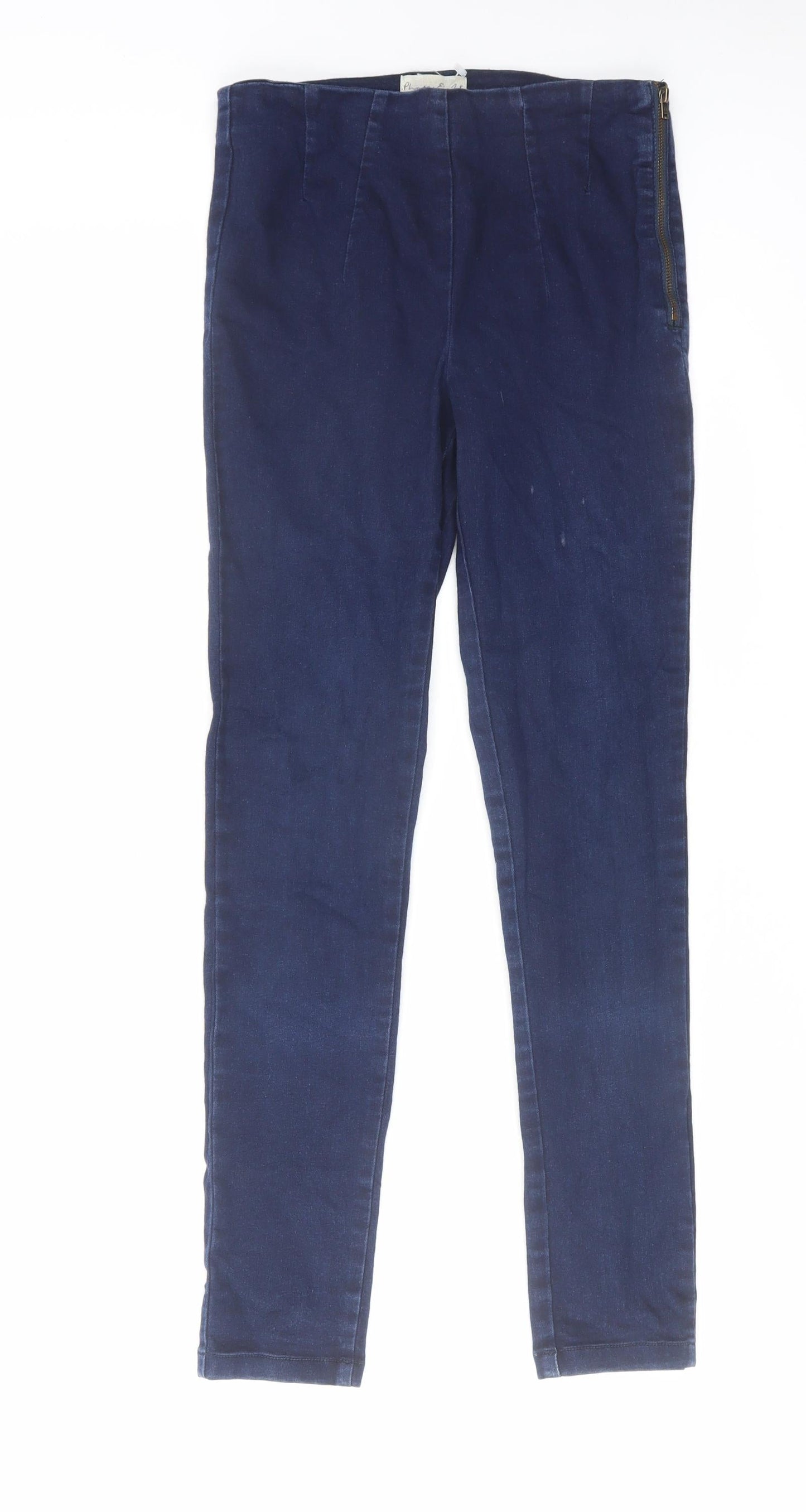 Phase Eight Womens Blue Cotton Skinny Jeans Size 8 L27 in Regular Zip