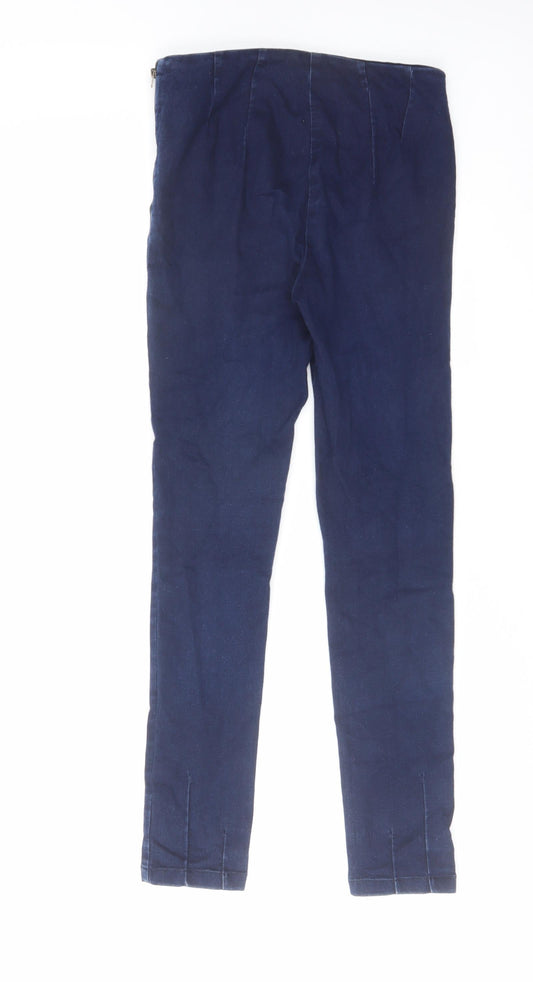 Phase Eight Womens Blue Cotton Skinny Jeans Size 8 L27 in Regular Zip