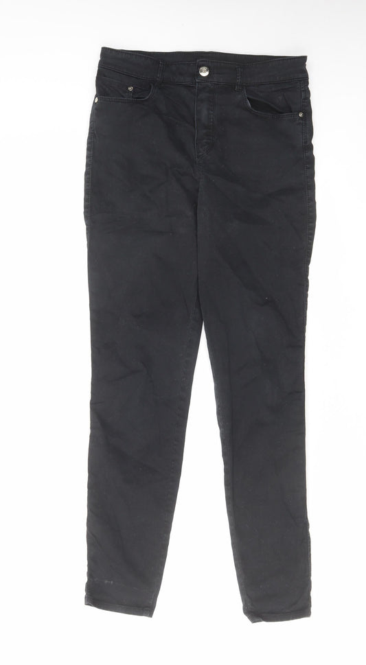 Mossimo Womens Black Cotton Skinny Jeans Size 10 L29 in Regular Zip