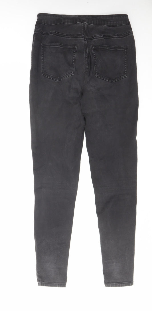 TU Womens Grey Cotton Skinny Jeans Size 10 L27 in Regular Zip