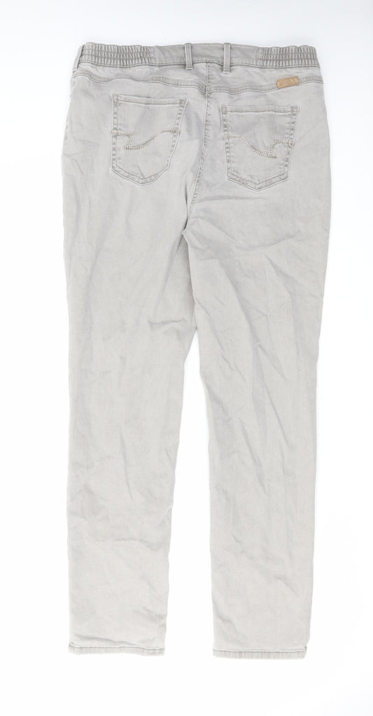 Toni Womens Grey Cotton Skinny Jeans Size 18 L29 in Regular Zip