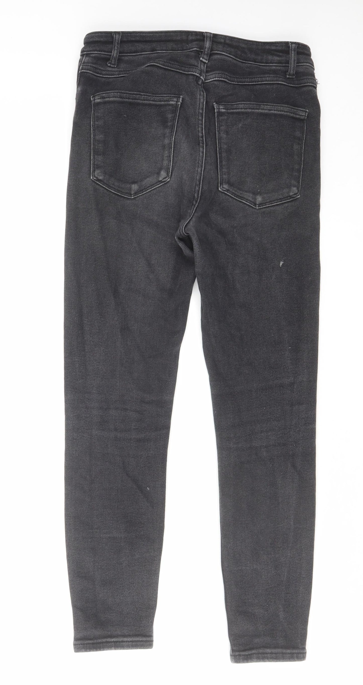 Zara Womens Black Cotton Skinny Jeans Size 10 L27 in Regular Zip