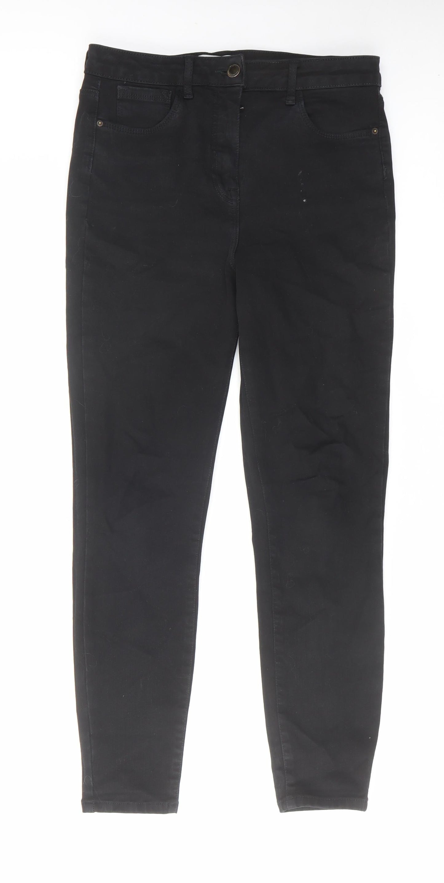 NEXT Womens Black Cotton Skinny Jeans Size 30 in L28 in Regular Zip