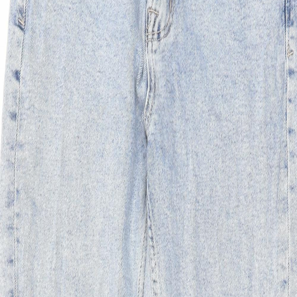 Stradivarius Womens Blue Cotton Tapered Jeans Size 10 L27 in Regular Zip