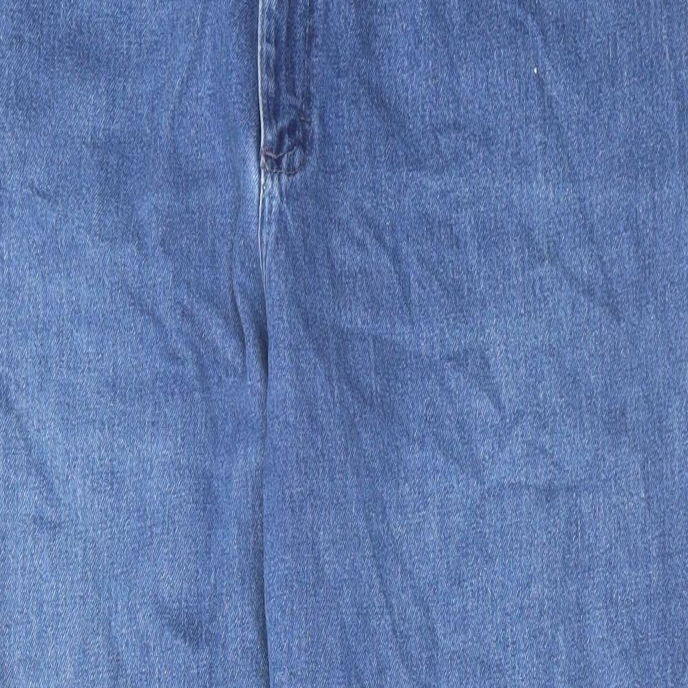 Lee Mens Blue Cotton Straight Jeans Size 32 in L32 in Regular Zip