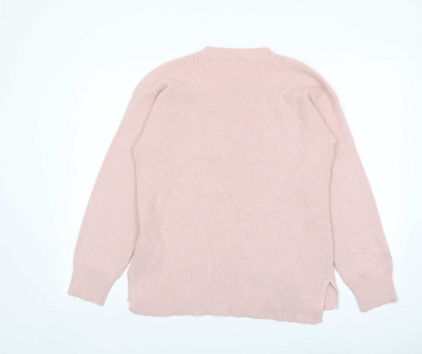Marks and Spencer Womens Pink Round Neck Viscose Pullover Jumper Size M