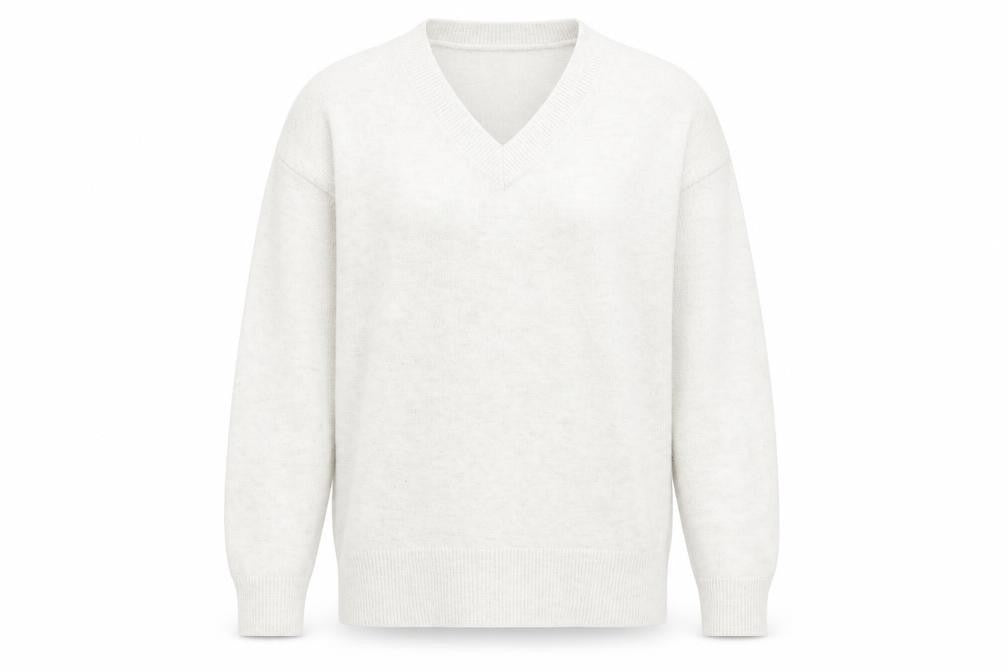 Marks and Spencer Womens Grey V-Neck Polyester Pullover Jumper Size M