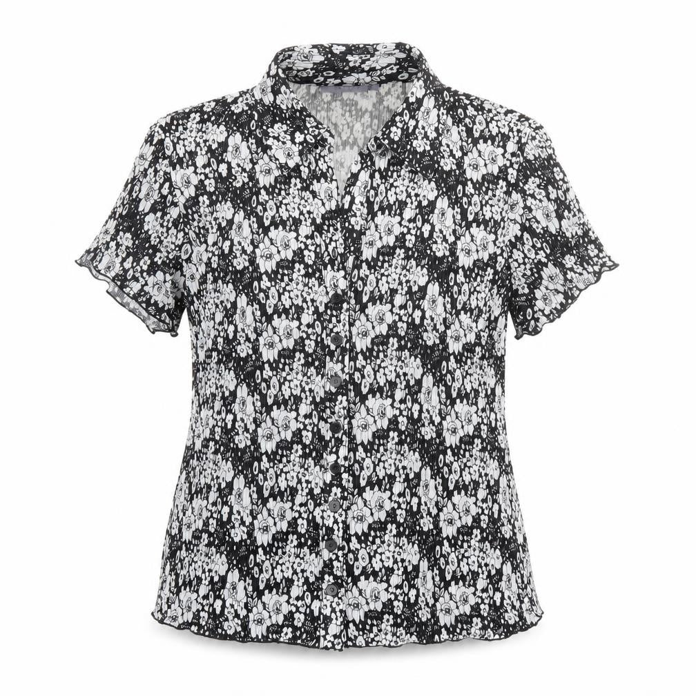 Womens UK Size 16 Autonomy Black Polyester Button-Up