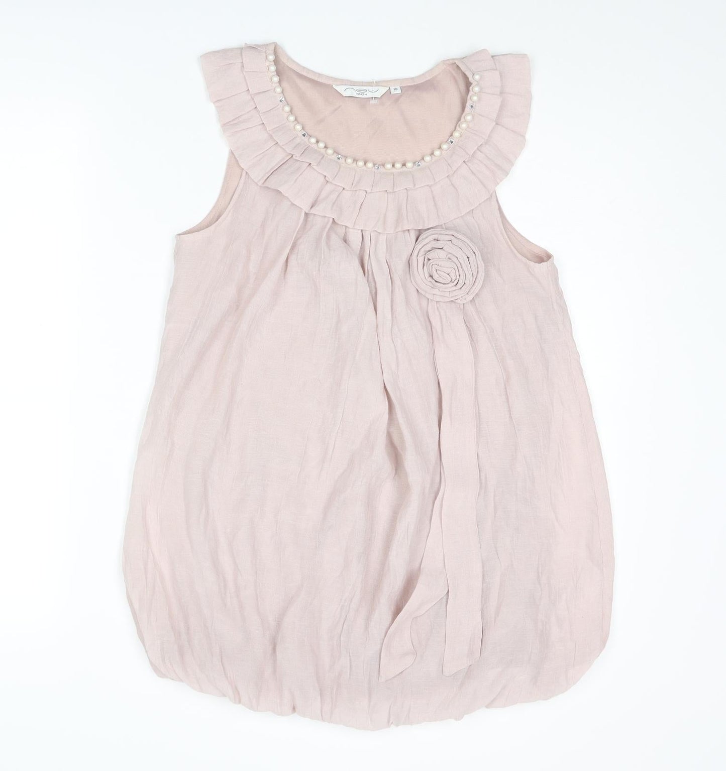 New Look Womens Pink Viscose Basic Tank Size 10 Round Neck