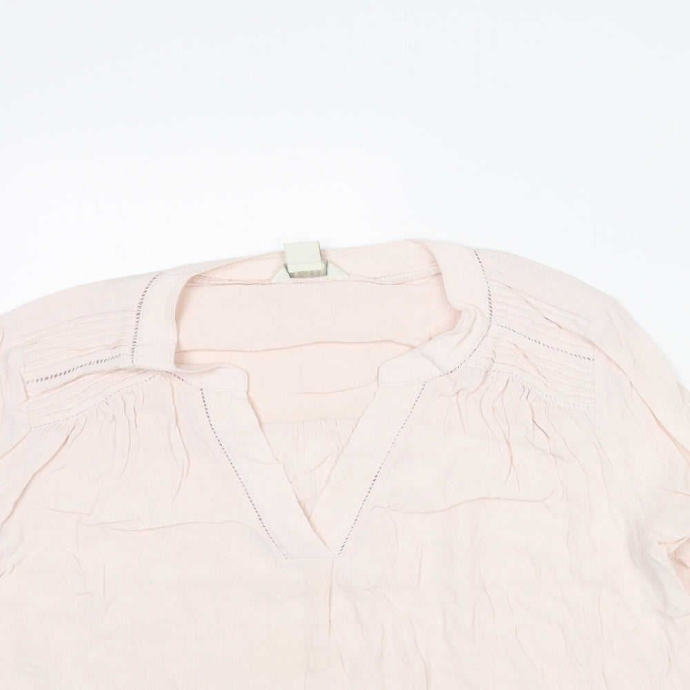 Monsoon Womens Pink Viscose Basic Blouse Size 10 V-Neck