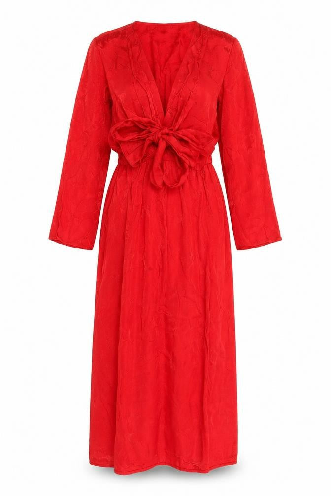 Topshop Womens Red Animal Print Viscose A-Line Size 8 V-Neck Tie - Snake Print