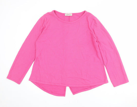 BASSINI Womens Pink Viscose Basic T-Shirt Size M Round Neck - Size M-L