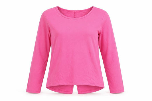 Womens UK Size M BASSINI Pink Viscose T-Shirt