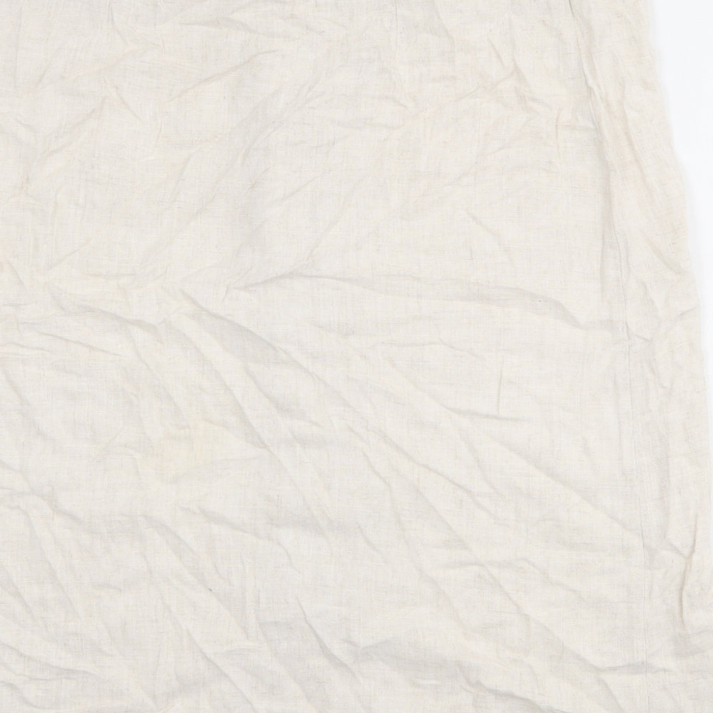 Faith and Joy Womens Beige Viscose A-Line Skirt Size L Button