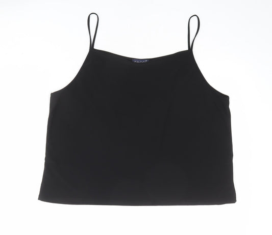 Saloos Womens Black Polyester Camisole Tank Size 2XS Round Neck